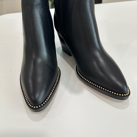 Womens COACH Black Pell Leather Boot - Sz 7.5B - Picture 5 of 8